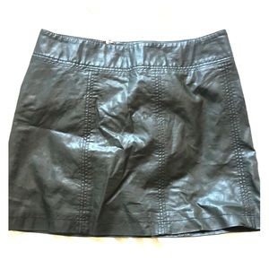 Free People Faux Leather Olive Skirt - Size 10